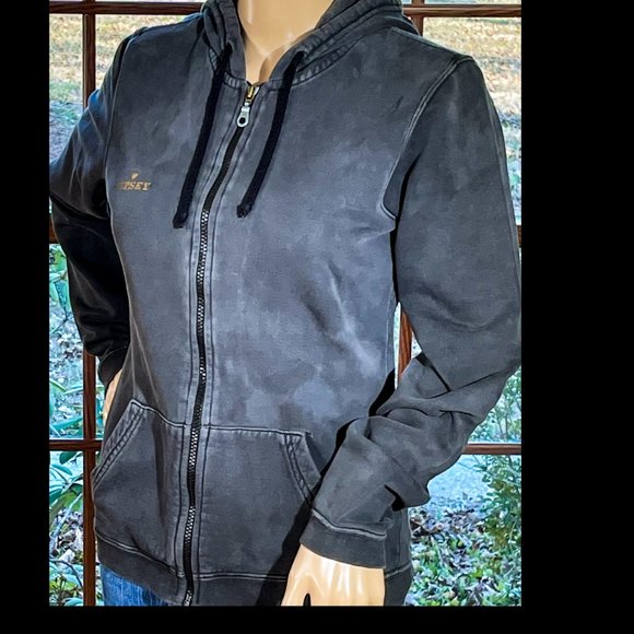 ▪️BETSEY JOHNSON▪️Distressed Black RARE Cotton 🖤BETSEY Graphic Hoodie Jacket - Picture 2 of 12